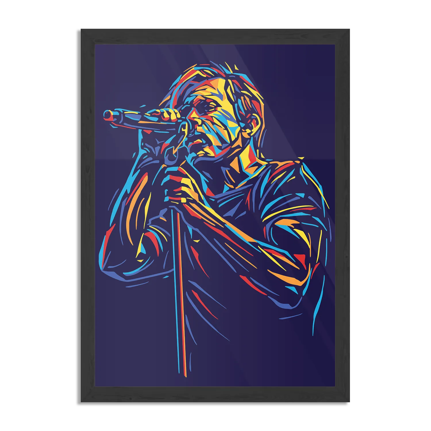 Poster Kleurrijke Zanger 02 Rechthoek Verticaal Met Lijst Template PBL 50 70 Verticaal Muziek 17 1