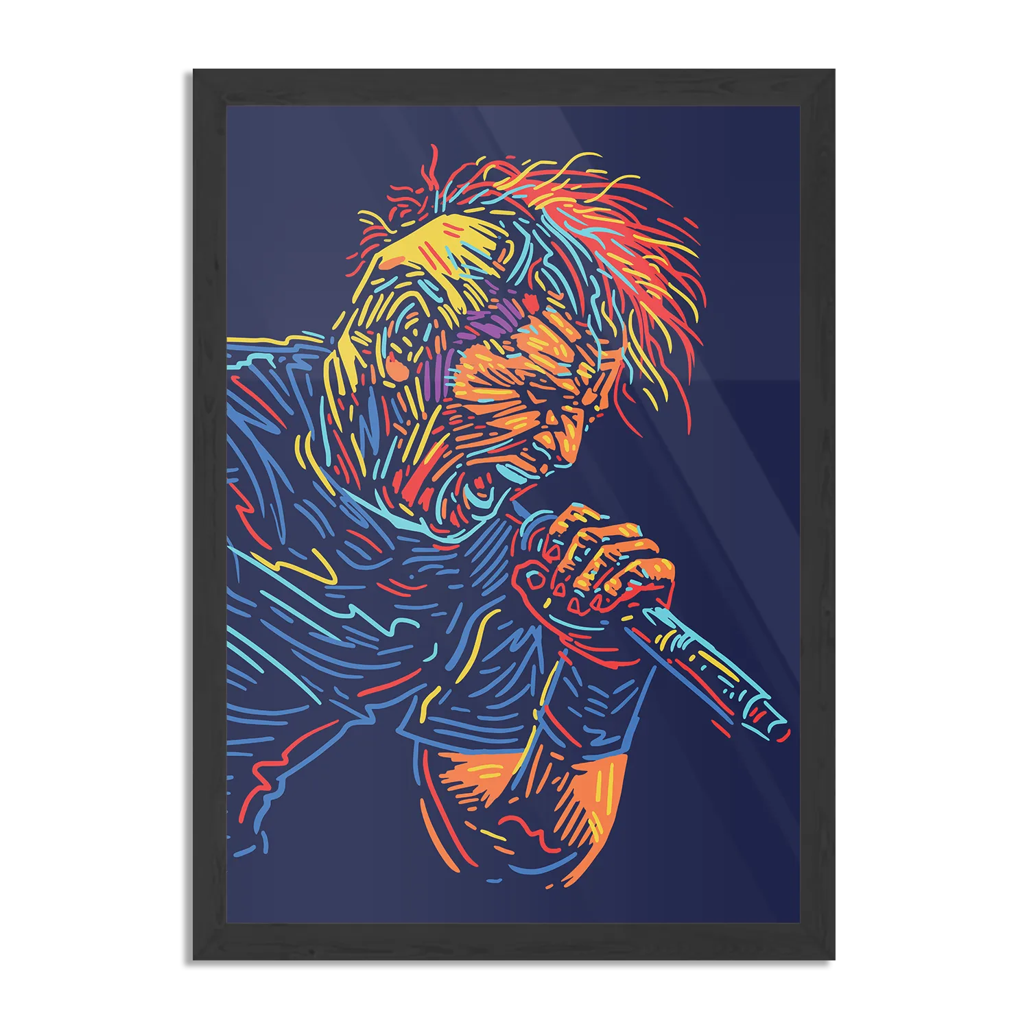 Poster Kleurrijke Zanger 03 Rechthoek Verticaal Met Lijst Template PBL 50 70 Verticaal Muziek 18 1