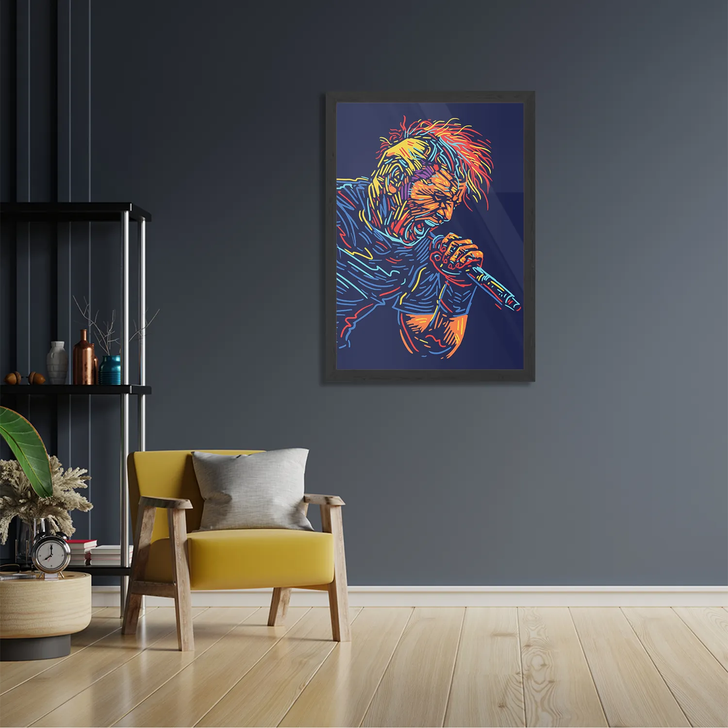 Poster Kleurrijke Zanger 03 Rechthoek Verticaal Met Lijst Template PBL 50 70 Verticaal Muziek 18 2