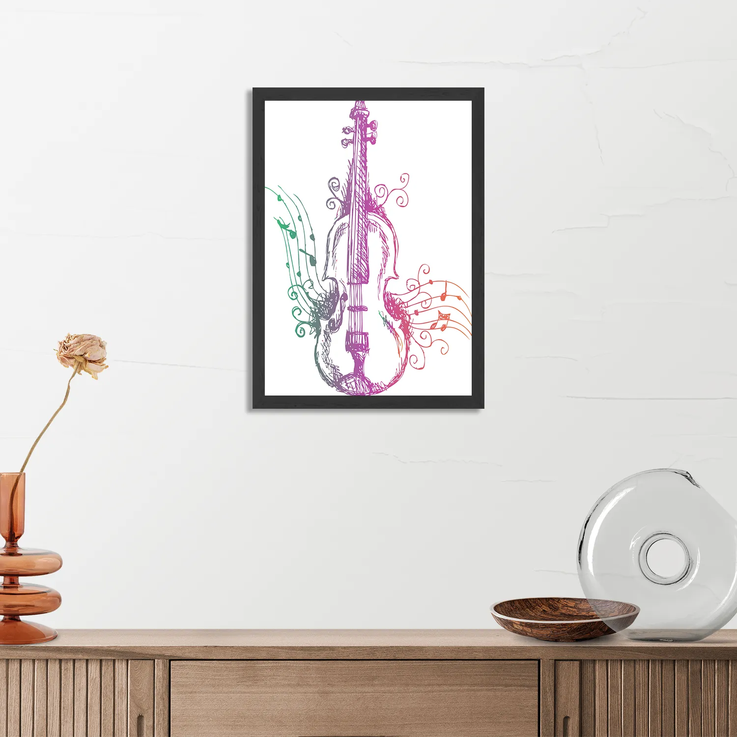 Poster Viool Rechthoek Verticaal Met Lijst Template PBL 50 70 Verticaal Muziek 19 3