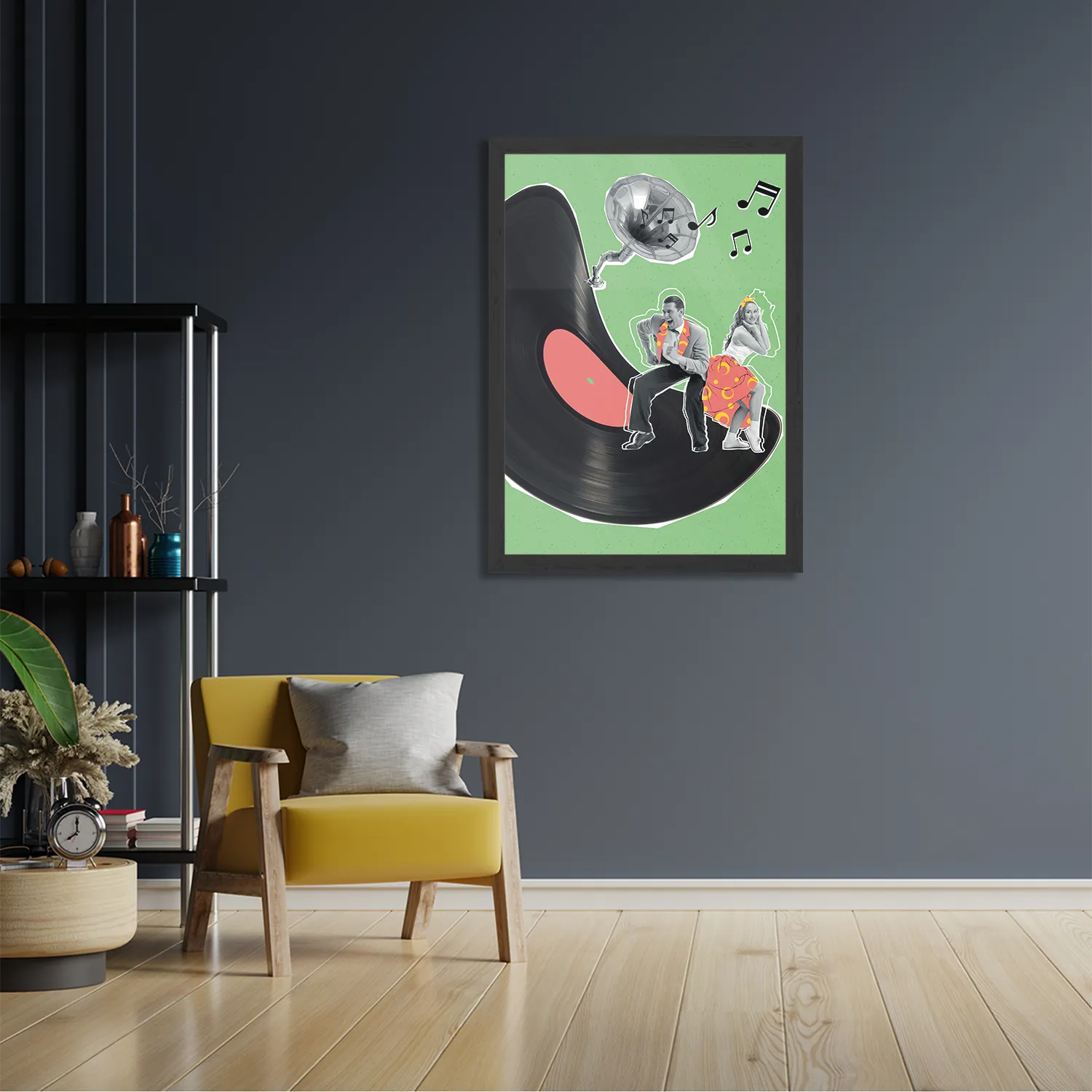 Poster Platendraaier Rechthoek Verticaal Met Lijst Template PBL 50 70 Verticaal Muziek 2 2