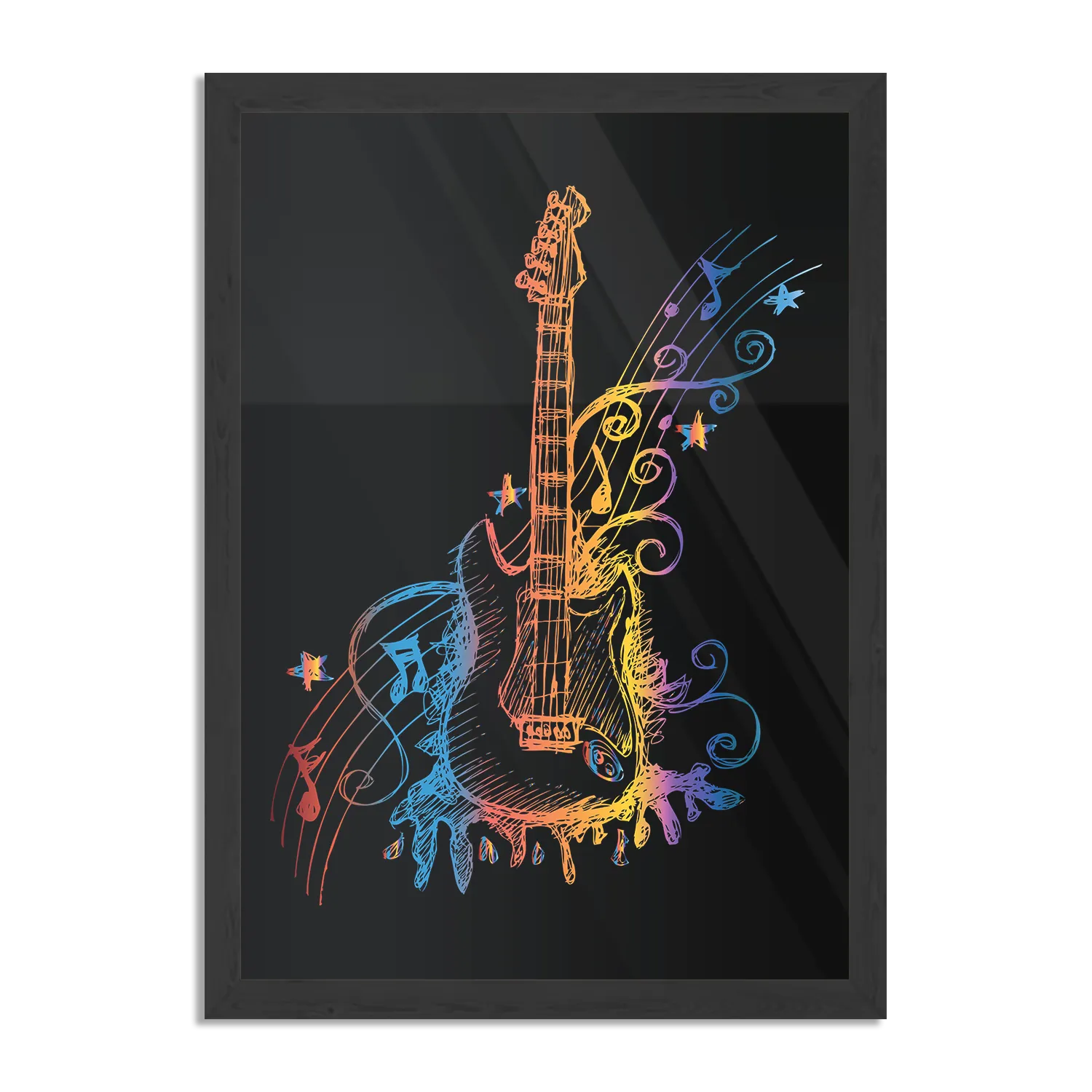 Poster Gitaar Rechthoek Verticaal Met Lijst Template PBL 50 70 Verticaal Muziek 20 1