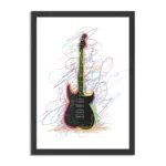 Poster Rock Gitaar Op Witte Achtergrond Rechthoek Verticaal Met Lijst Template PBL 50 70 Verticaal Muziek 22 1