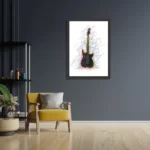 Poster Rock Gitaar Op Witte Achtergrond Rechthoek Verticaal Met Lijst Template PBL 50 70 Verticaal Muziek 22 2