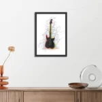 Poster Rock Gitaar Op Witte Achtergrond Rechthoek Verticaal Met Lijst Template PBL 50 70 Verticaal Muziek 22 3
