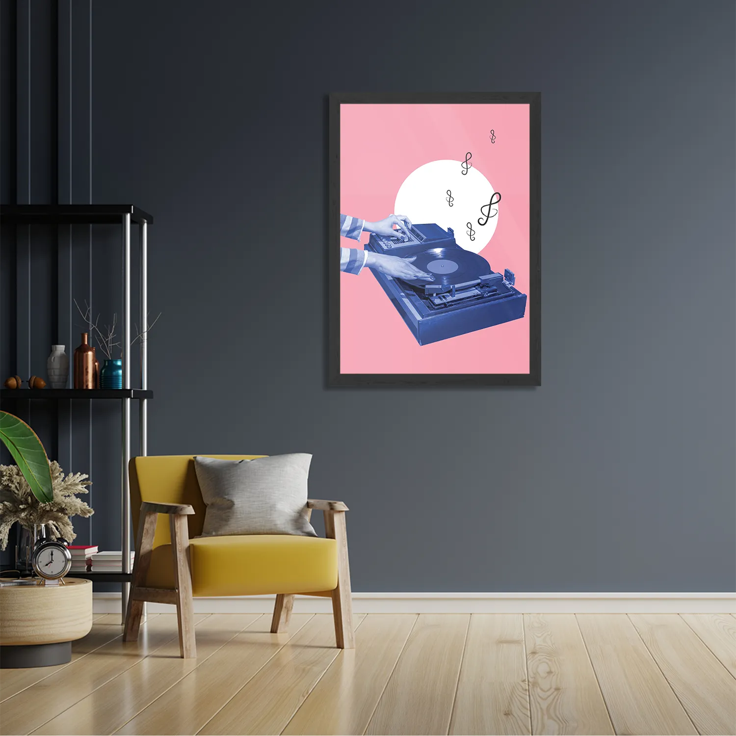 Poster Old School DJ Rechthoek Verticaal Met Lijst Template PBL 50 70 Verticaal Muziek 3 2