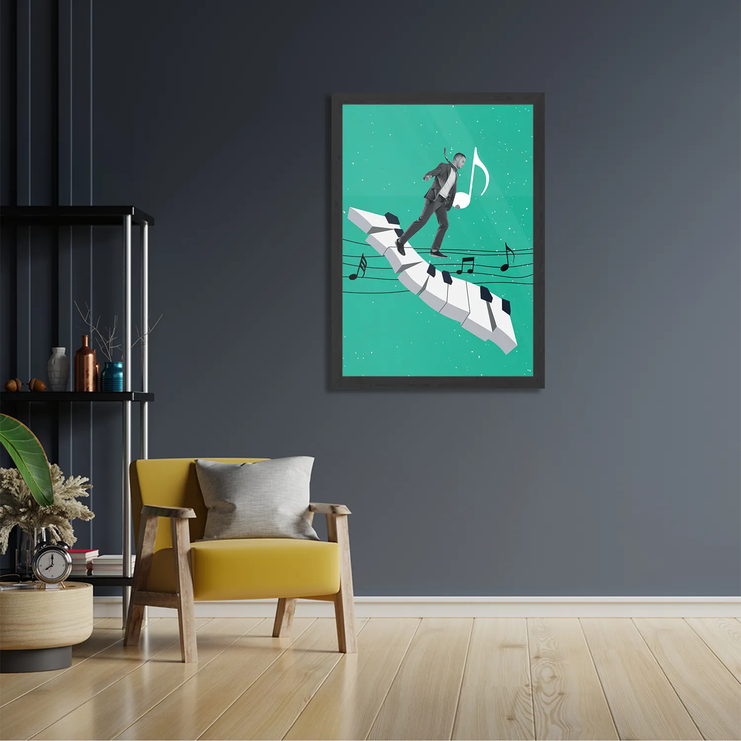 Poster Piano Muziek Rechthoek Verticaal Met Lijst Template PBL 50 70 Verticaal Muziek 5 2