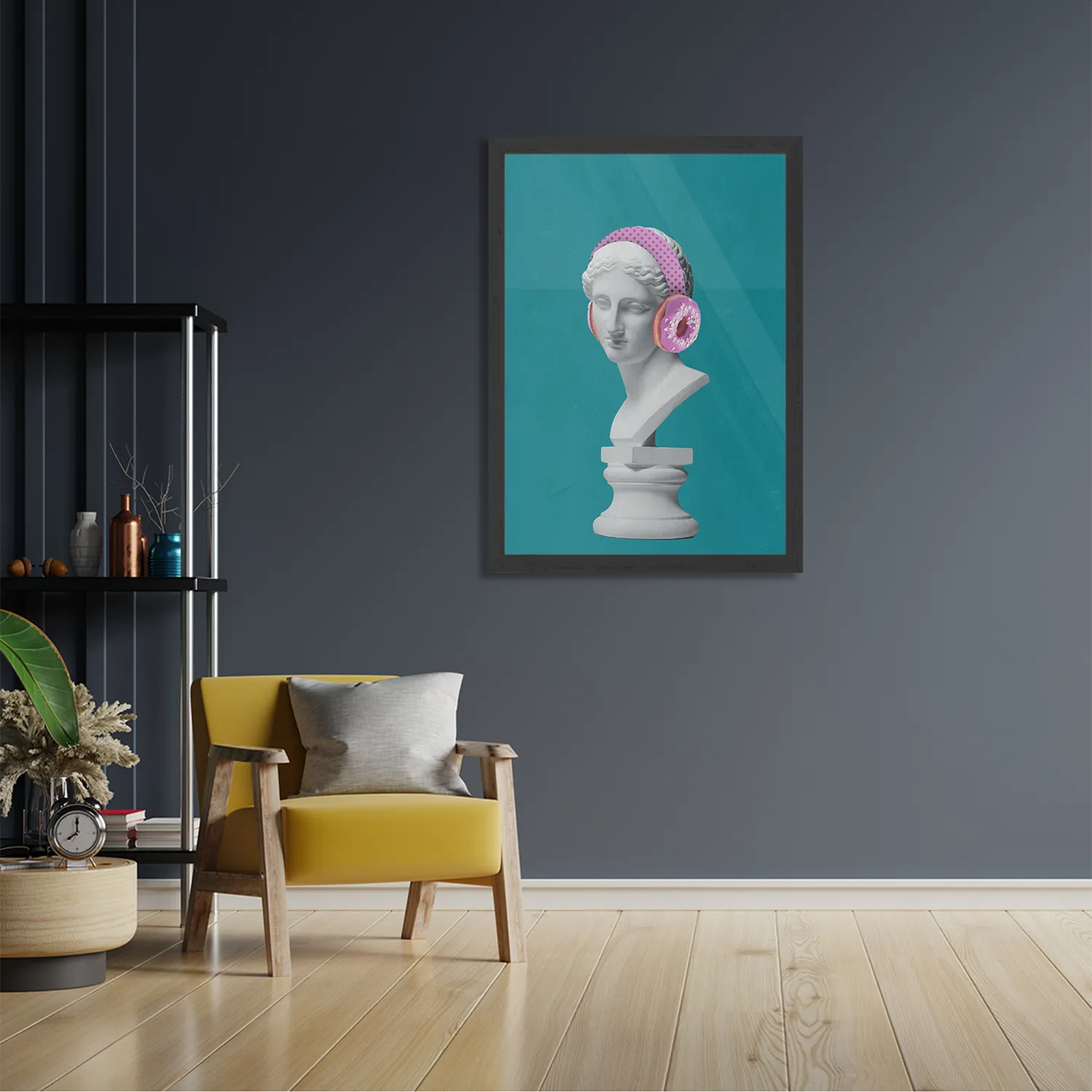 Poster Het Muziek Luisterende Beeld Rechthoek Verticaal Met Lijst Template PBL 50 70 Verticaal Muziek 6 2