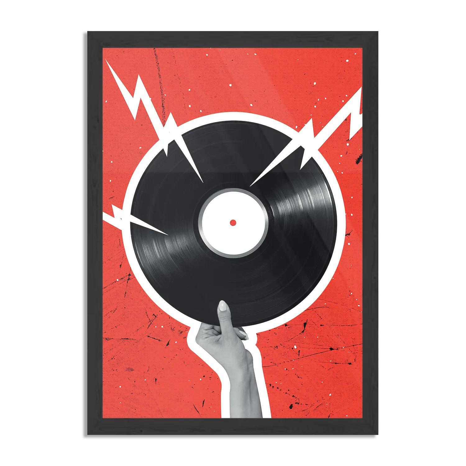 Poster Bliksem Plaat Rechthoek Verticaal Met Lijst Template PBL 50 70 Verticaal Muziek 8 1