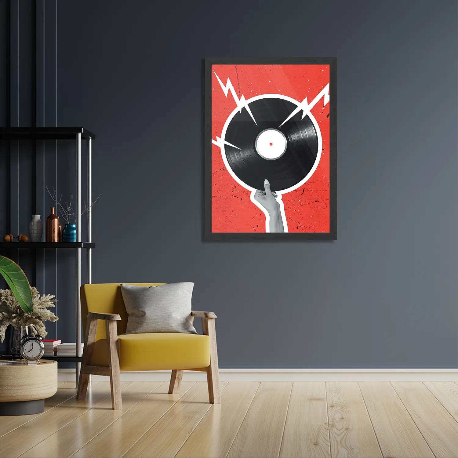 Poster Bliksem Plaat Rechthoek Verticaal Met Lijst Template PBL 50 70 Verticaal Muziek 8 2