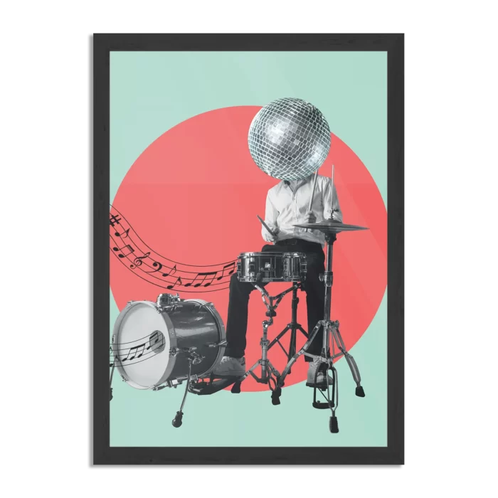 Poster Drummen Als Een Baas Rechthoek Verticaal Met Lijst Template PBL 50 70 Verticaal Muziek 9 1