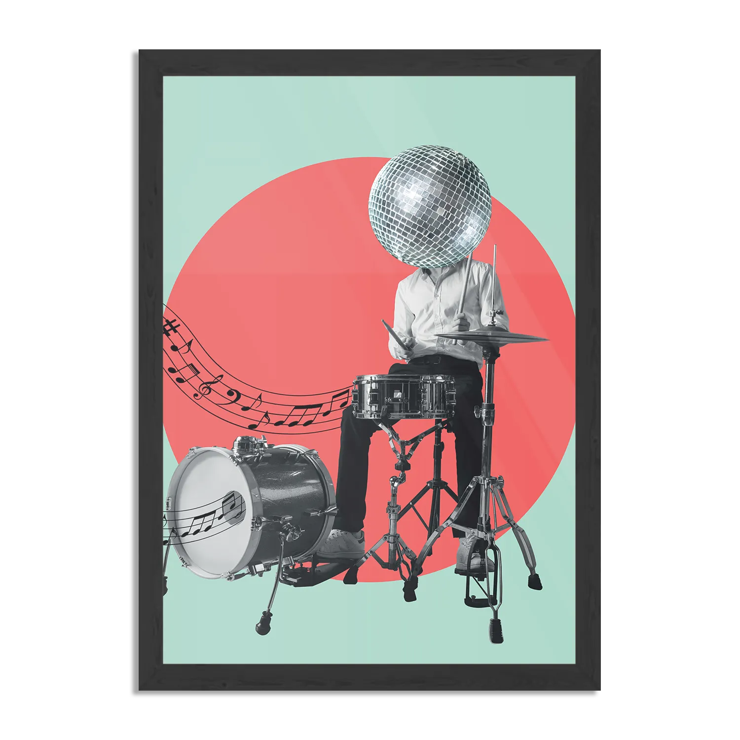 Poster Drummen Als Een Baas Rechthoek Verticaal Met Lijst Template PBL 50 70 Verticaal Muziek 9 1