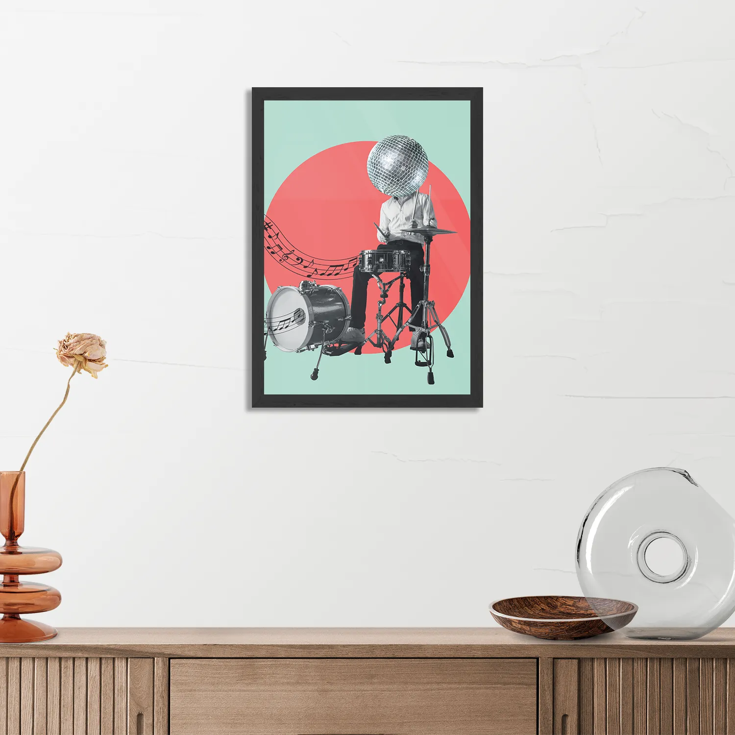 Poster Drummen Als Een Baas Rechthoek Verticaal Met Lijst Template PBL 50 70 Verticaal Muziek 9 3