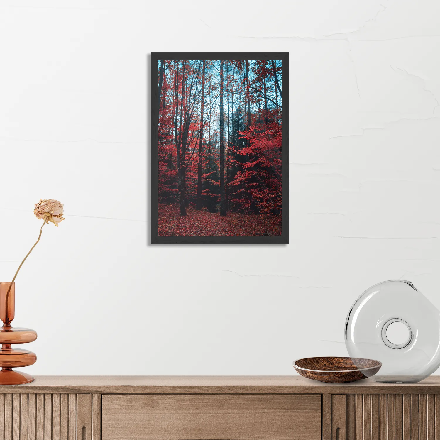 Poster Het rode bos Rechthoek Verticaal Met Lijst Template PBL 50 70 Verticaal Natuur 12 3