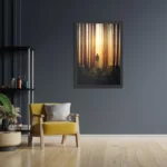 Poster De bomen door het bos Rechthoek Verticaal Met Lijst Template PBL 50 70 Verticaal Natuur 19 2