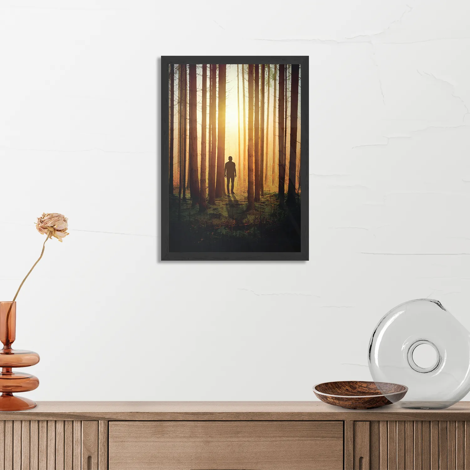 Poster De bomen door het bos Rechthoek Verticaal Met Lijst Template PBL 50 70 Verticaal Natuur 19 3