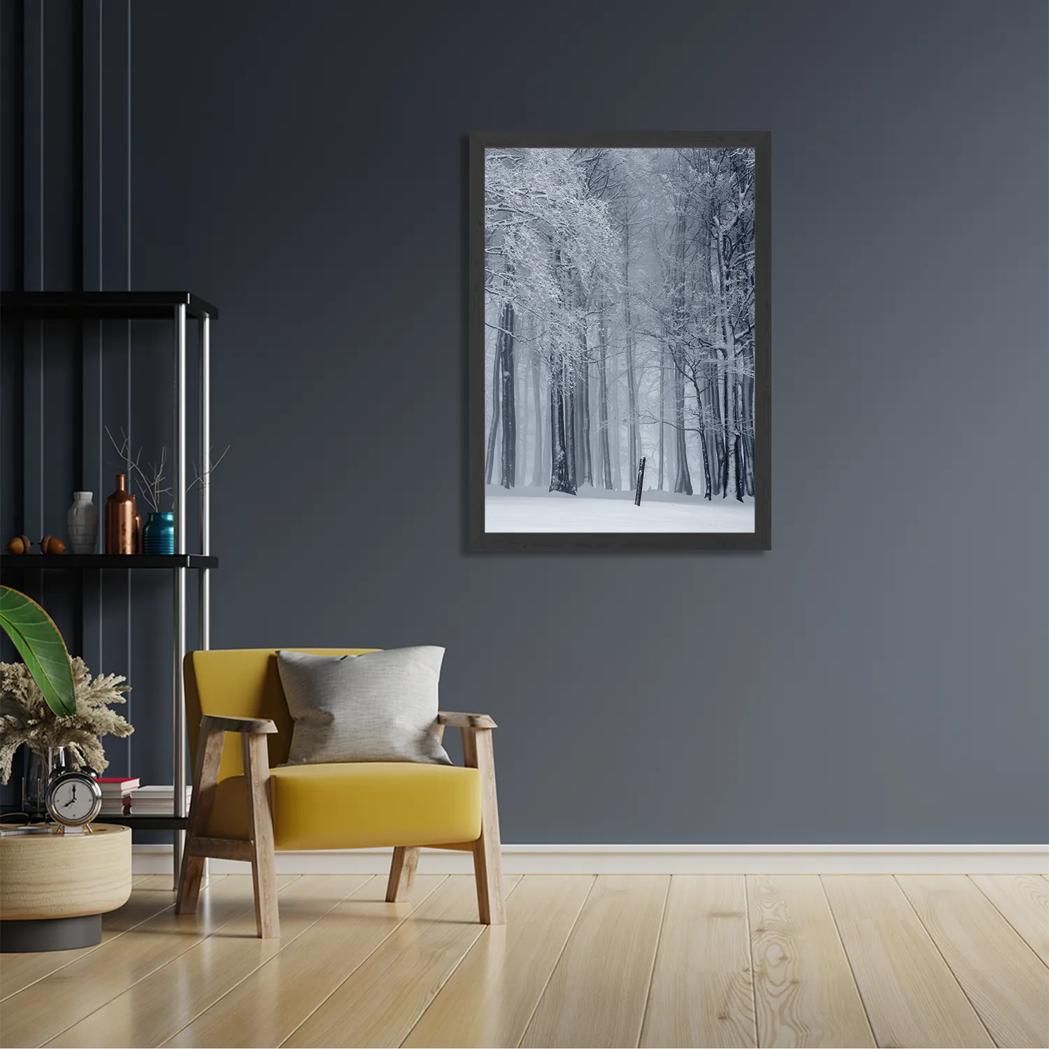 Poster Het winterse bos Rechthoek Verticaal Met Lijst Template PBL 50 70 Verticaal Natuur 27 2