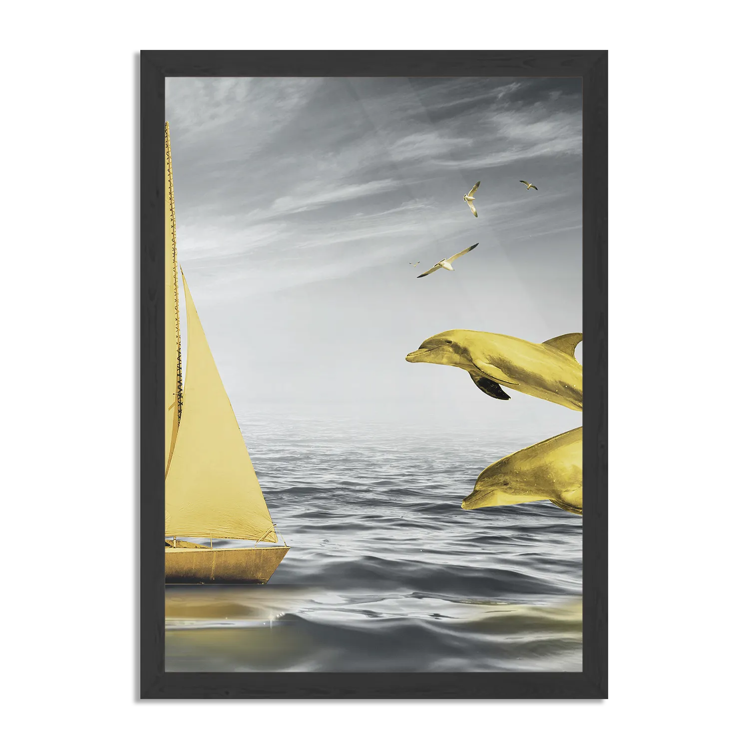 Poster Het gele bootje Rechthoek Verticaal Met Lijst Template PBL 50 70 Verticaal Natuur 33 1