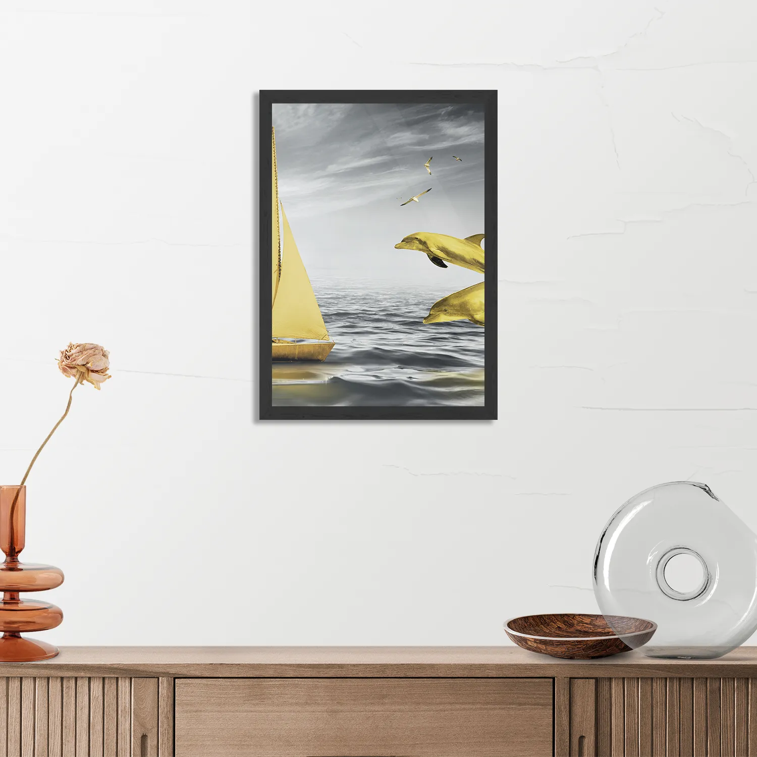 Poster Het gele bootje Rechthoek Verticaal Met Lijst Template PBL 50 70 Verticaal Natuur 33 3