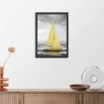 Poster Het gele bootje 2 Rechthoek Verticaal Met Lijst Template PBL 50 70 Verticaal Natuur 34 3