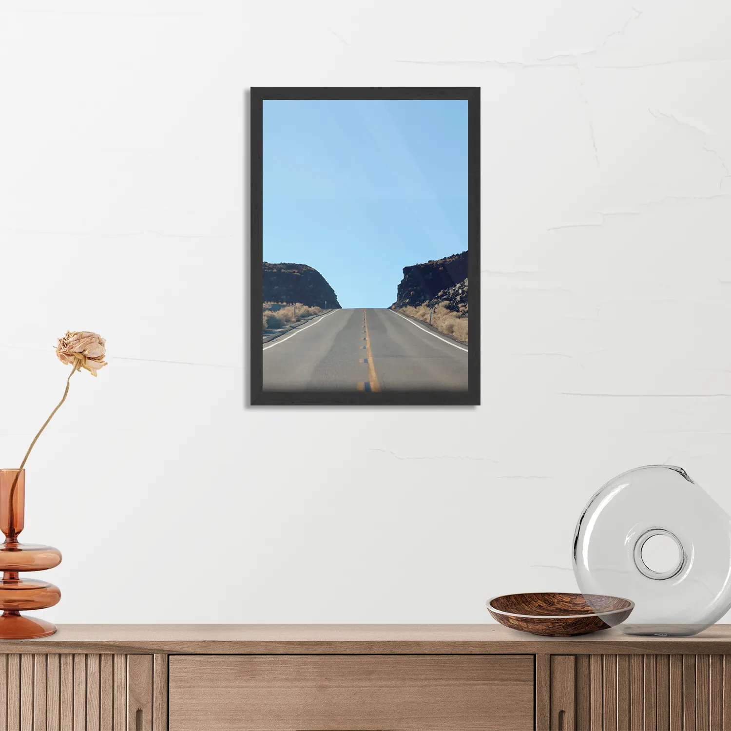 Poster Eindeloze weg Rechthoek Verticaal Met Lijst Template PBL 50 70 Verticaal Natuur 4 3