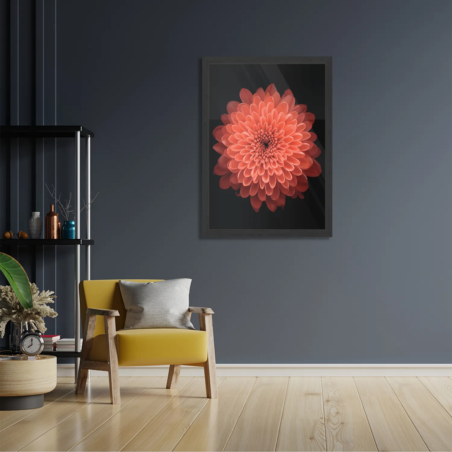 Poster Oranje Dahlia Rechthoek Verticaal Met Lijst Template PBL 50 70 Verticaal Natuur 53 2