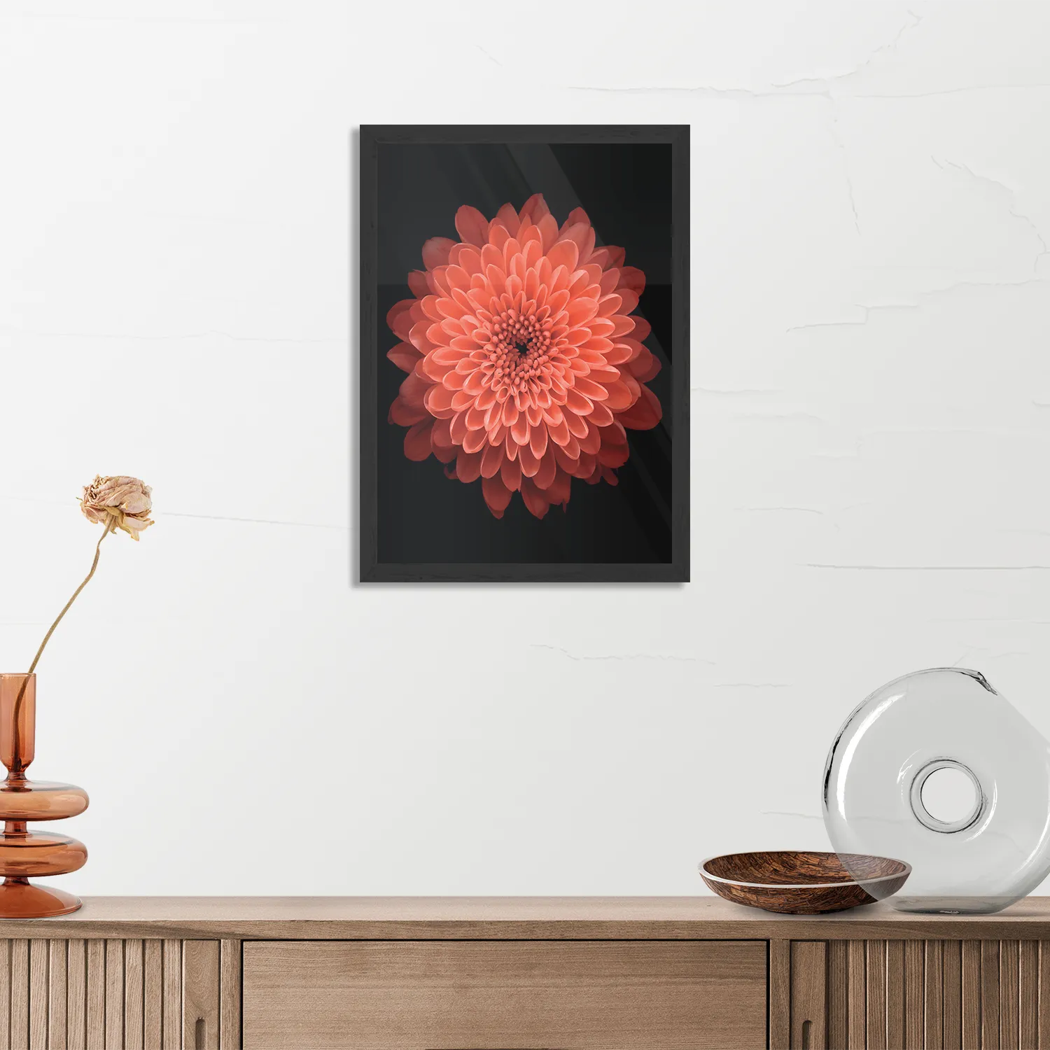 Poster Oranje Dahlia Rechthoek Verticaal Met Lijst Template PBL 50 70 Verticaal Natuur 53 3