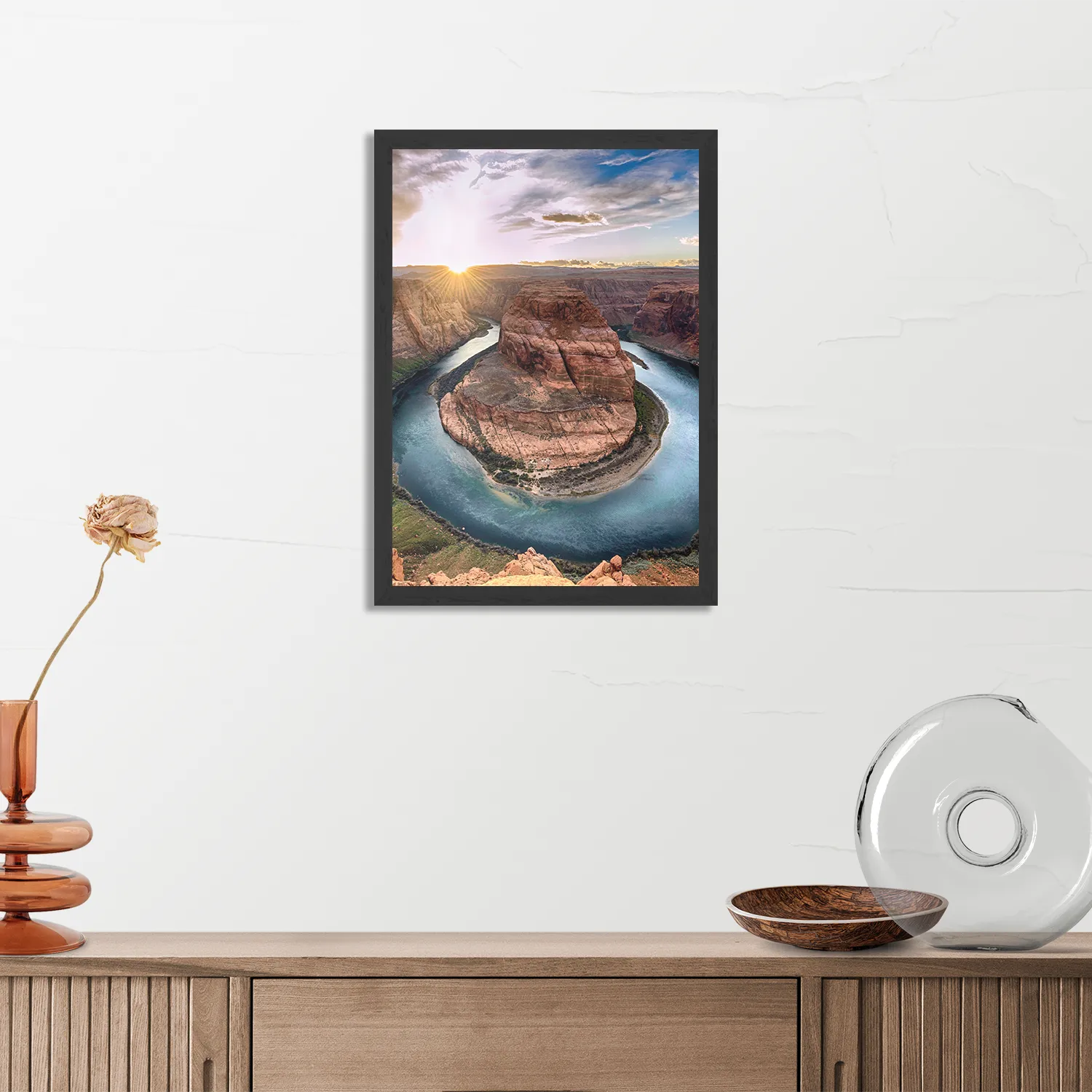 Poster Horseshoe bend Rechthoek Verticaal Met Lijst Template PBL 50 70 Verticaal Natuur 56 3