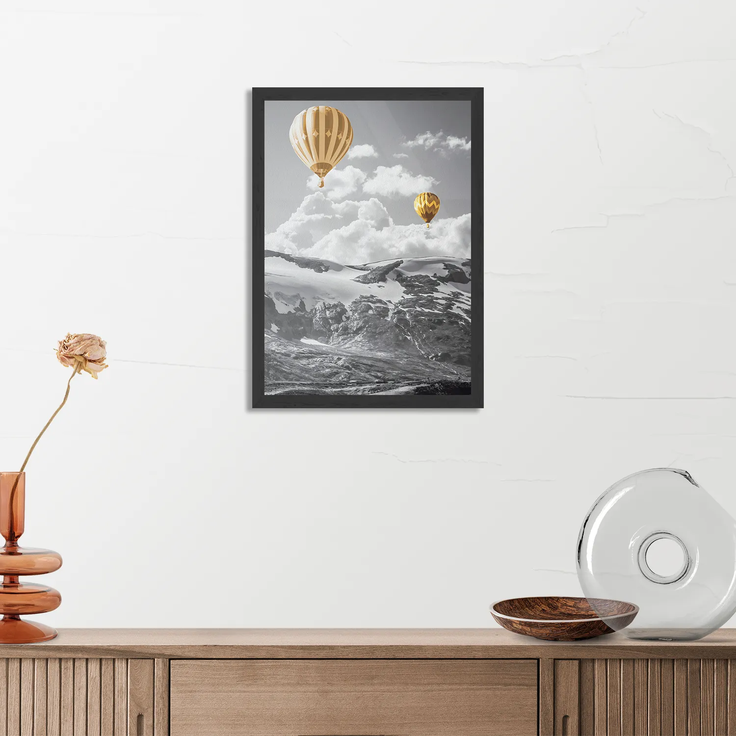 Poster De gele Ballon Rechthoek Verticaal Met Lijst Template PBL 50 70 Verticaal Natuur 6 3