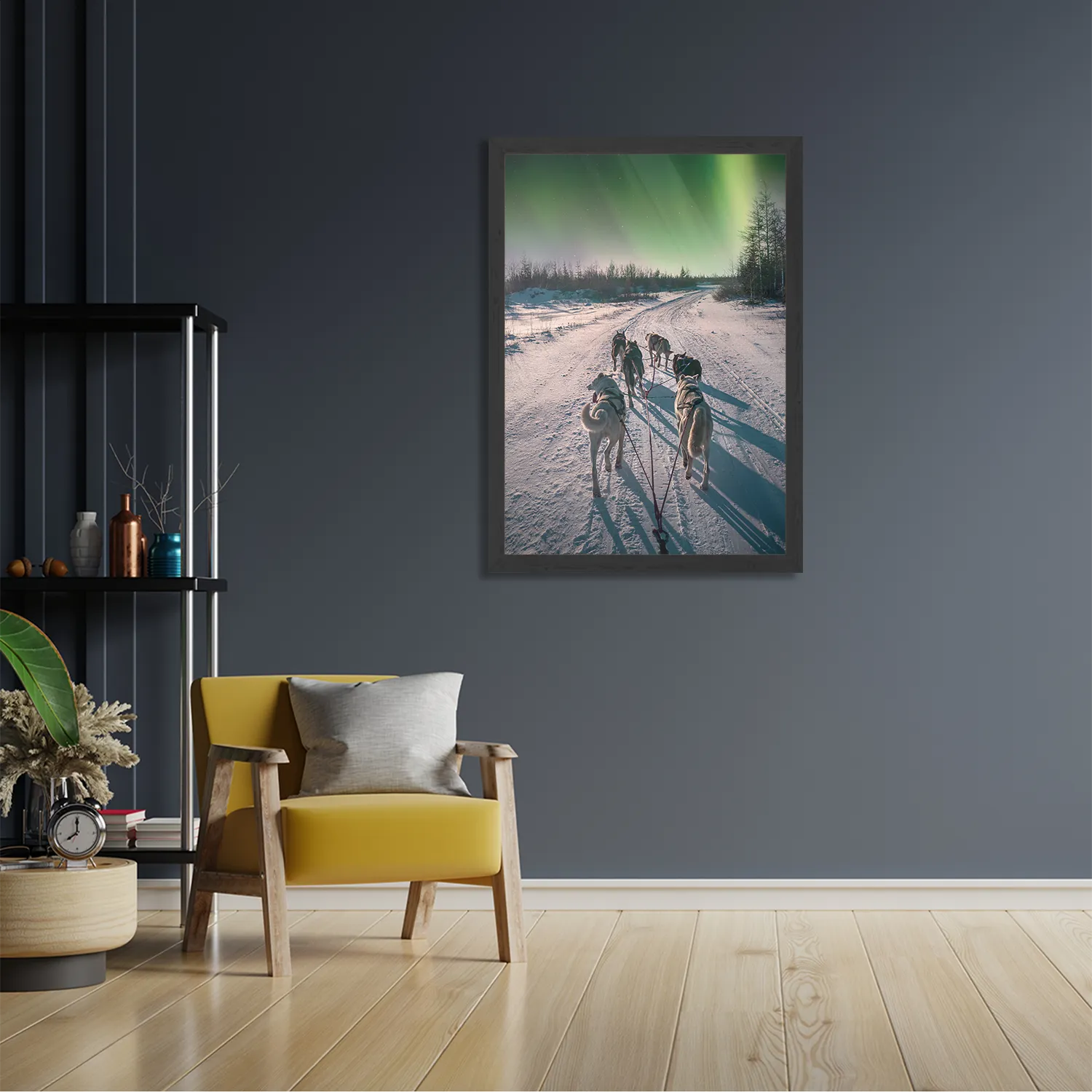 Poster Huskies door Lapland Rechthoek Verticaal Met Lijst Template PBL 50 70 Verticaal Natuur 66 2