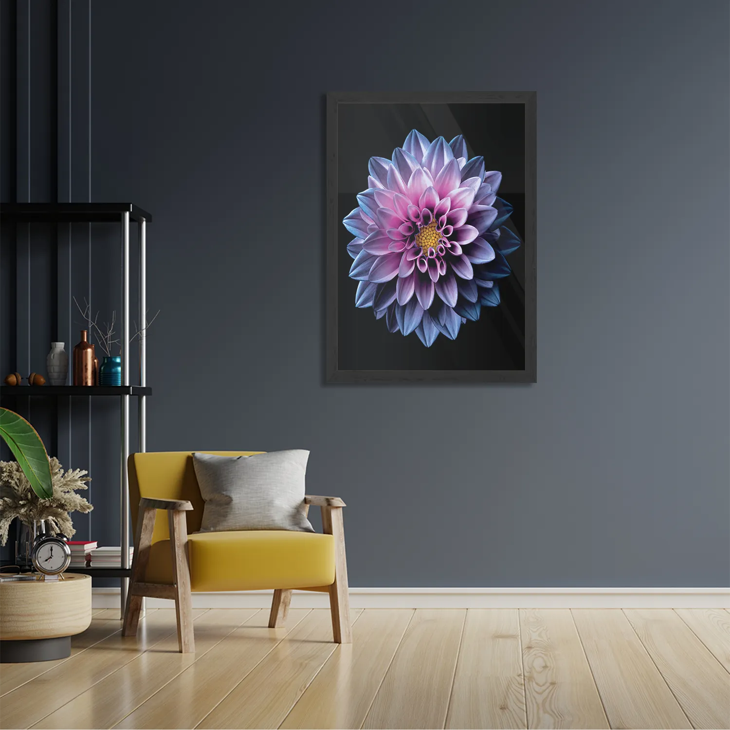 Poster Paarse Dahlia Rechthoek Verticaal Met Lijst Template PBL 50 70 Verticaal Natuur 67 2