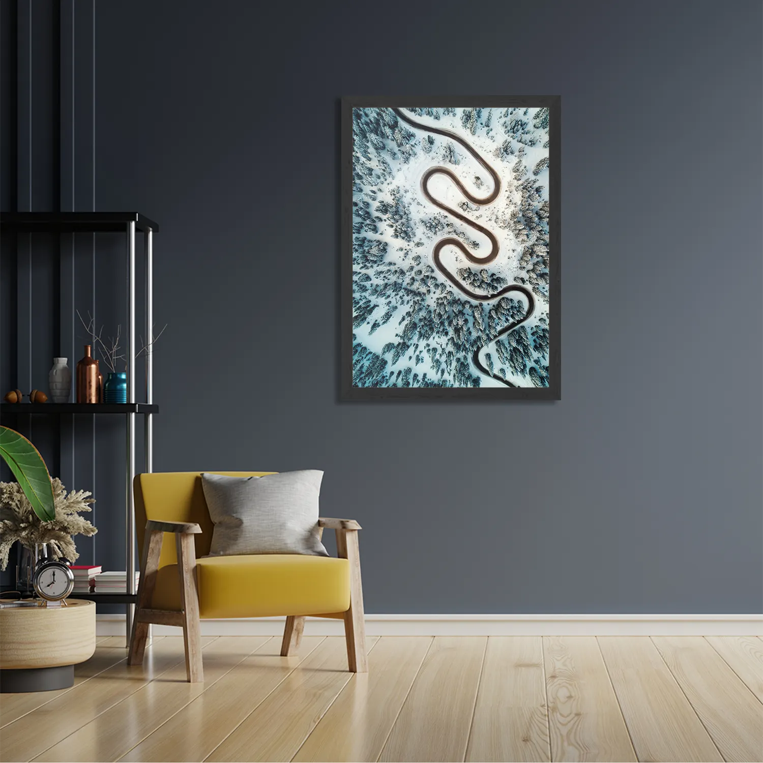 Poster Weg door een witte wereld Rechthoek Verticaal Met Lijst Template PBL 50 70 Verticaal Natuur 70 2