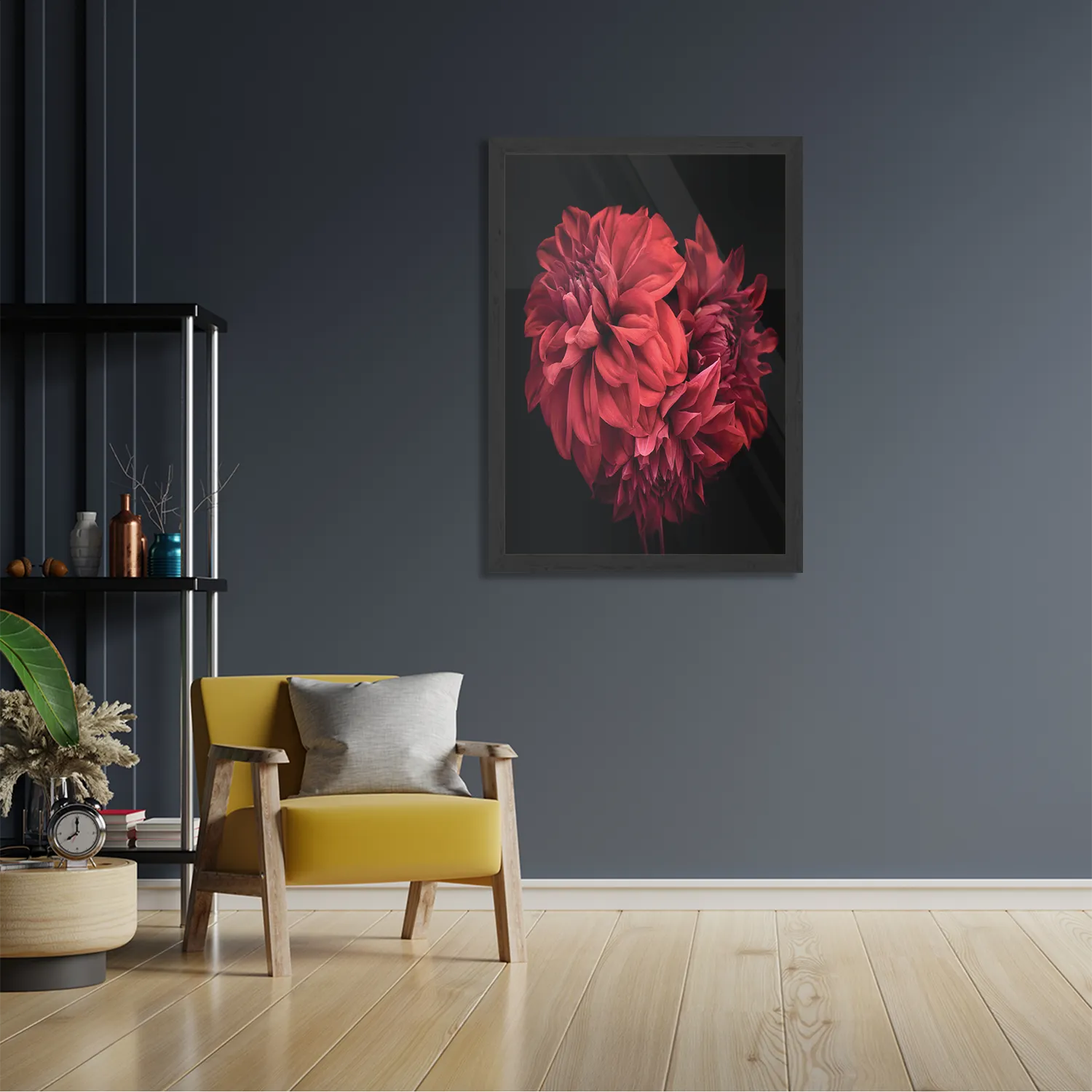 Poster Rood Paarse Dahlia Rechthoek Verticaal Met Lijst Template PBL 50 70 Verticaal Natuur 75 2
