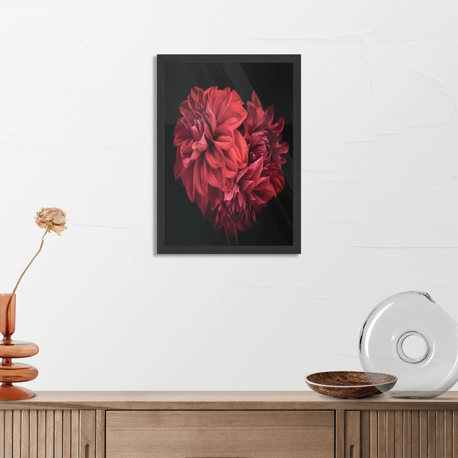 Poster Rood Paarse Dahlia Rechthoek Verticaal Met Lijst Template PBL 50 70 Verticaal Natuur 75 3
