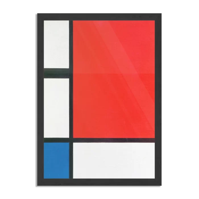 Poster Mondriaan de rode rechthoek Rechthoek Verticaal Met Lijst Template PBL 50 70 Verticaal Om 1 1