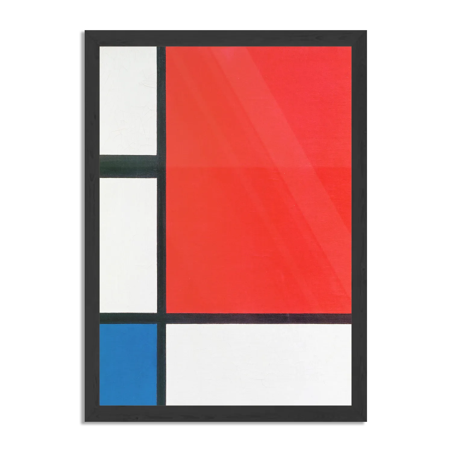 Poster Mondriaan de rode rechthoek Rechthoek Verticaal Met Lijst Template PBL 50 70 Verticaal Om 1 1
