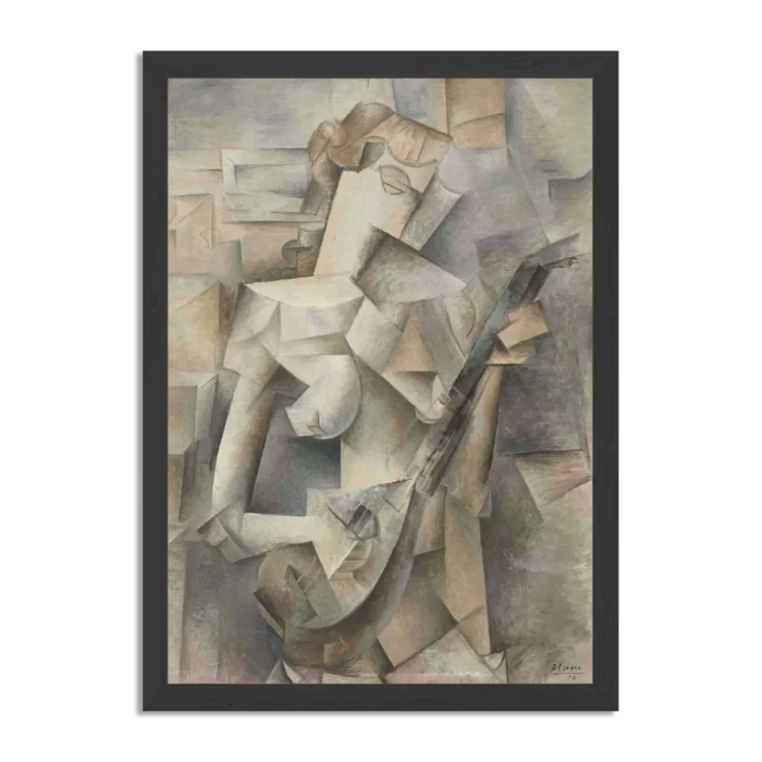 Poster Picasso Meisje met een mandoline 1910 Rechthoek Verticaal Met Lijst Template PBL 50 70 Verticaal Om 21 1