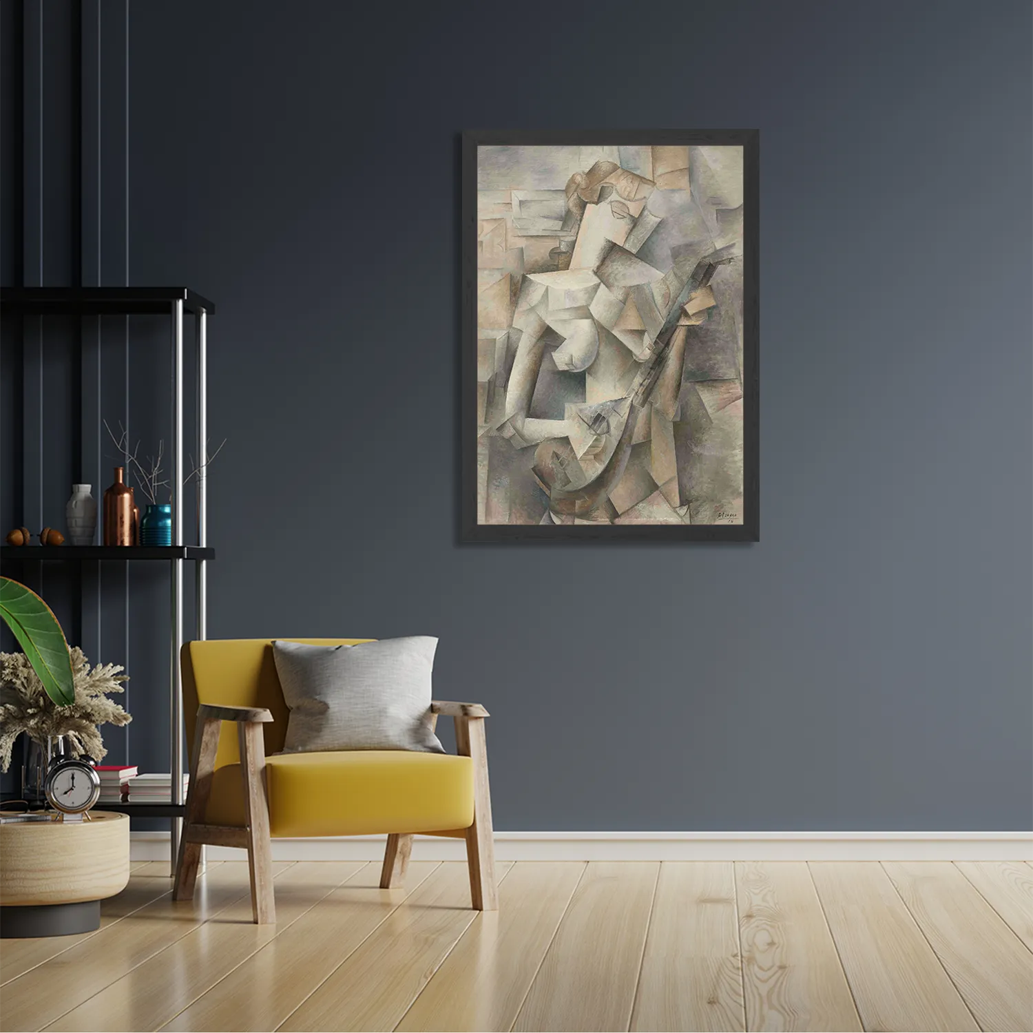 Poster Picasso Meisje met een mandoline 1910 Rechthoek Verticaal Met Lijst Template PBL 50 70 Verticaal Om 21 2