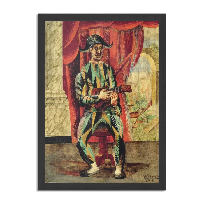 Poster Picasso Harlekijn met een gitaar 1918 Rechthoek Verticaal Met Lijst Template PBL 50 70 Verticaal Om 23 1