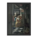Poster Johannes Vermeer De liefdes brief 1669 Rechthoek Verticaal Met Lijst Template PBL 50 70 Verticaal Om 27 1