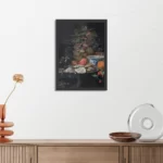 Poster Abraham Mignon Stilleven met vruchten, oesters en een porseleinen kom 1660-1679 Rechthoek Verticaal Met Lijst Template PBL 50 70 Verticaal Om 28 3