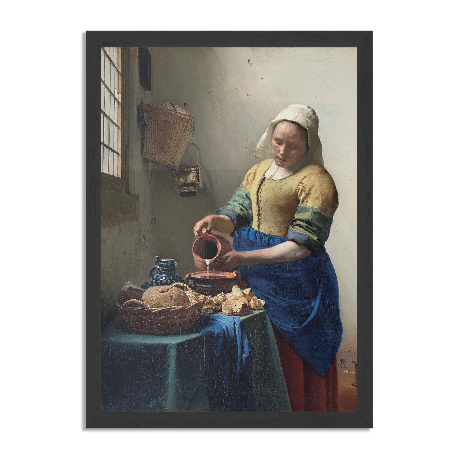 Poster Johannes Vermeer Het Melkmeisje 1660 Rechthoek Verticaal Met Lijst Template PBL 50 70 Verticaal Om 29 1