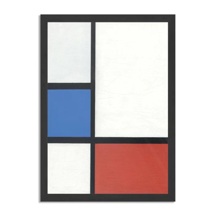 Poster Mondriaan de Blauwe vlakte Rechthoek Verticaal Met Lijst Template PBL 50 70 Verticaal Om 3 1