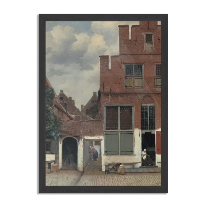 Poster Johannes Vermeer Gezicht op huizen in Delft 1658 Rechthoek Verticaal Met Lijst Template PBL 50 70 Verticaal Om 30 1