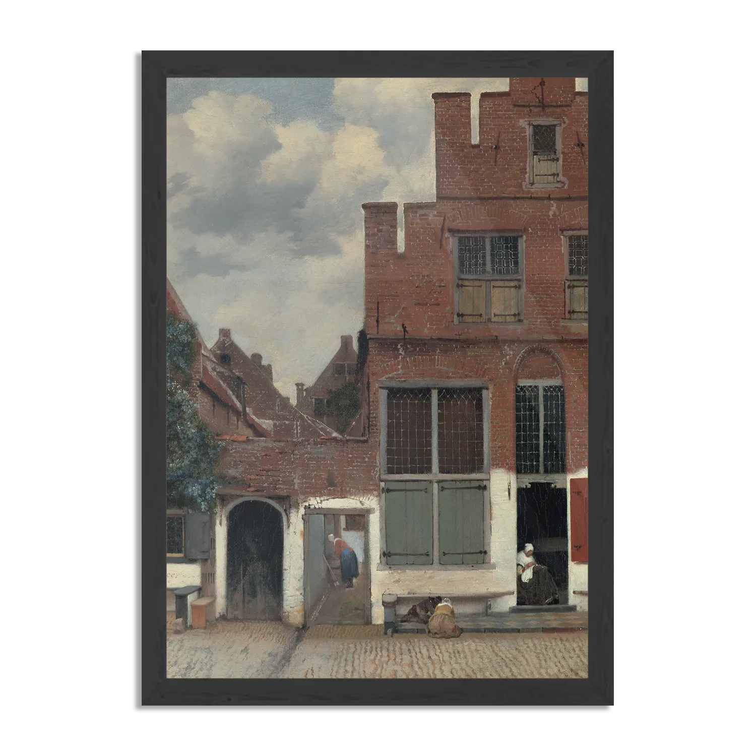 Poster Johannes Vermeer Gezicht op huizen in Delft 1658 Rechthoek Verticaal Met Lijst Template PBL 50 70 Verticaal Om 30 1