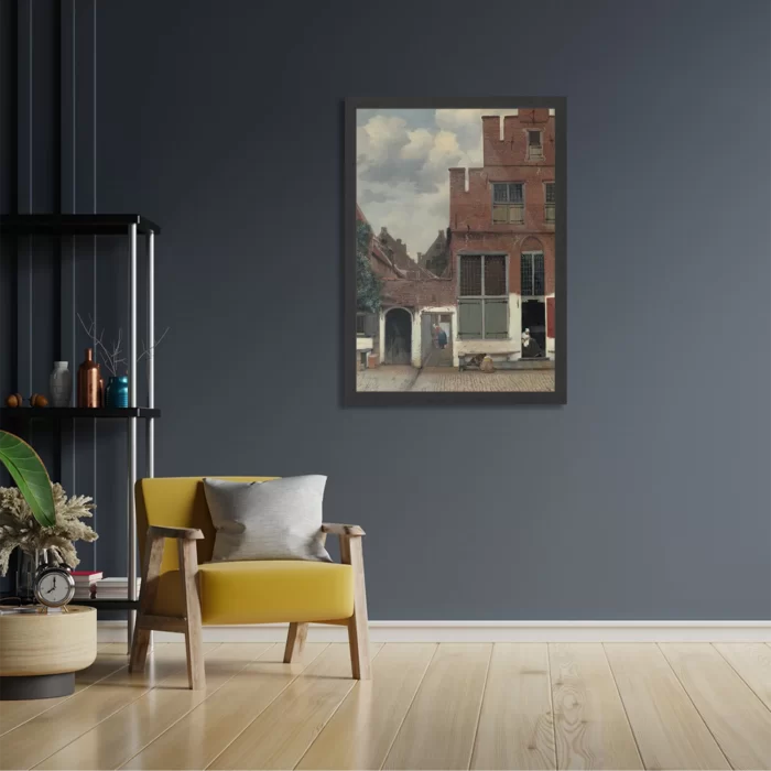 Poster Johannes Vermeer Gezicht op huizen in Delft 1658 Rechthoek Verticaal Met Lijst Template PBL 50 70 Verticaal Om 30 2