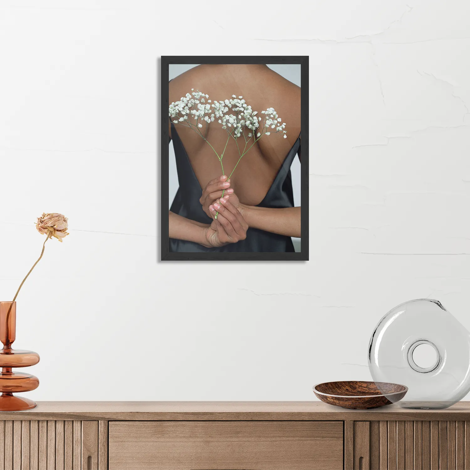 Poster Witte Gipskruid Rechthoek Verticaal Met Lijst Template PBL 50 70 Verticaal Romantisch 2 3