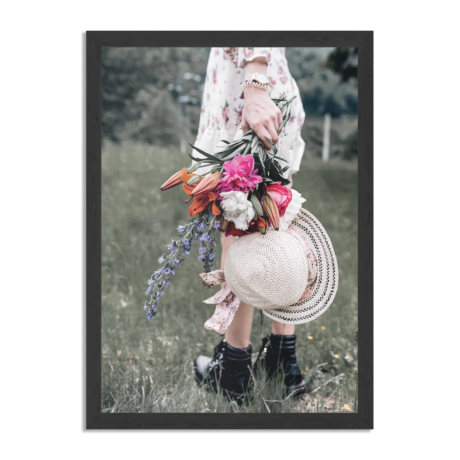 Poster Landelijk Bloemen Boeket Rechthoek Verticaal Met Lijst Template PBL 50 70 Verticaal Romantisch 9 1