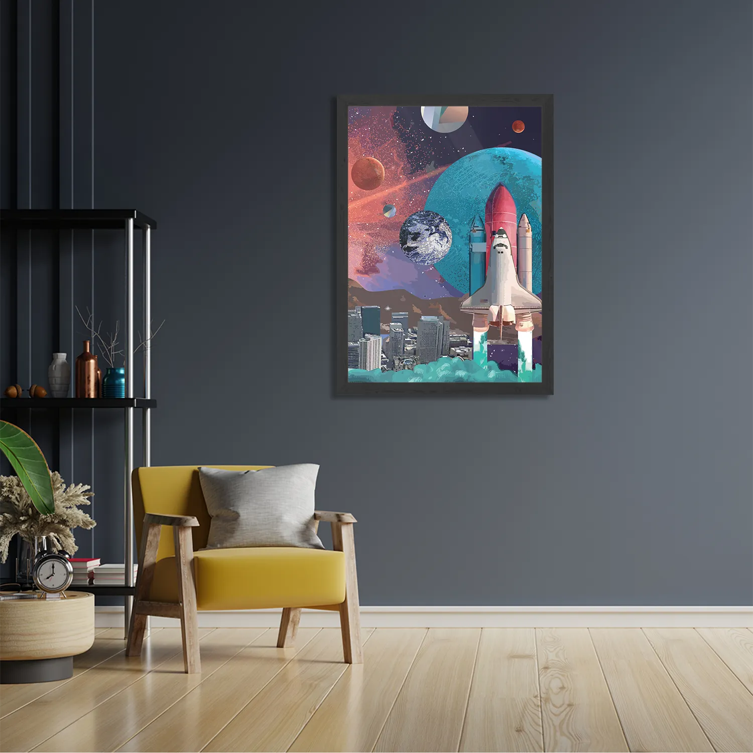 Poster The Space Race Rechthoek Verticaal Met Lijst Template PBL 50 70 Verticaal Ruimtevaart 10 2
