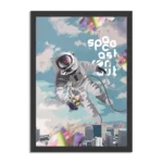 Poster Astronaut in de ruimte Rechthoek Verticaal Met Lijst Template PBL 50 70 Verticaal Ruimtevaart 11 1